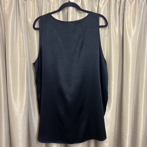 PJ Harlow “Jackie” pajama pj tank top, navy blue, XL, satin, EUC - Picture 2 of 6